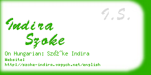 indira szoke business card